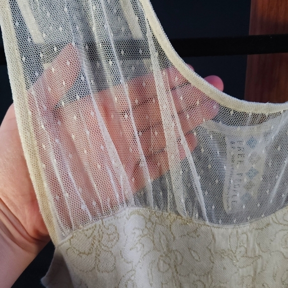 Free People Size Small Cream & Gold Dress - Picture 4 of 6
